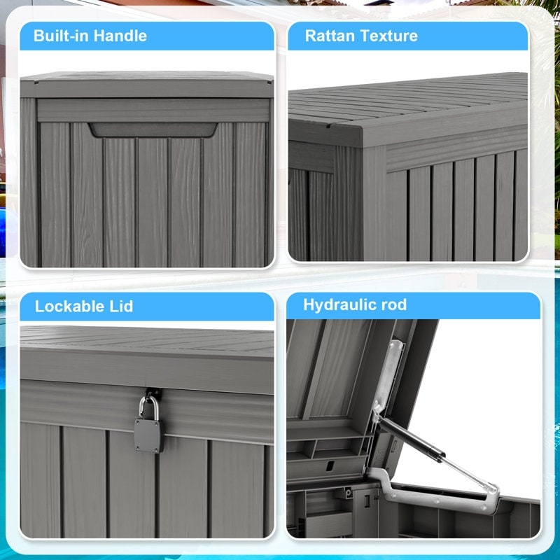 Outdoor Patio Storage Resin Lockable Deck Box