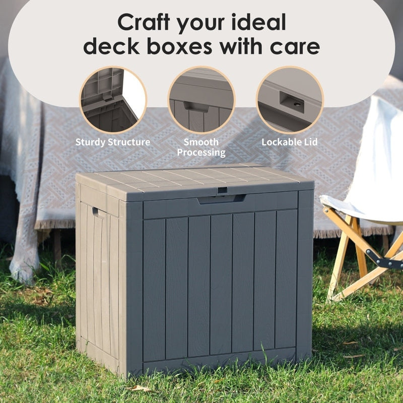 Outdoor Patio Storage Resin Lockable Deck Box