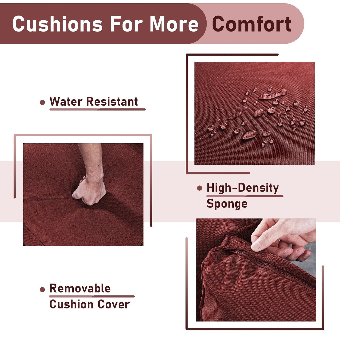 Chaises à bascule d'extérieur en osier Gymojoy avec base pivotante (lot de 2)