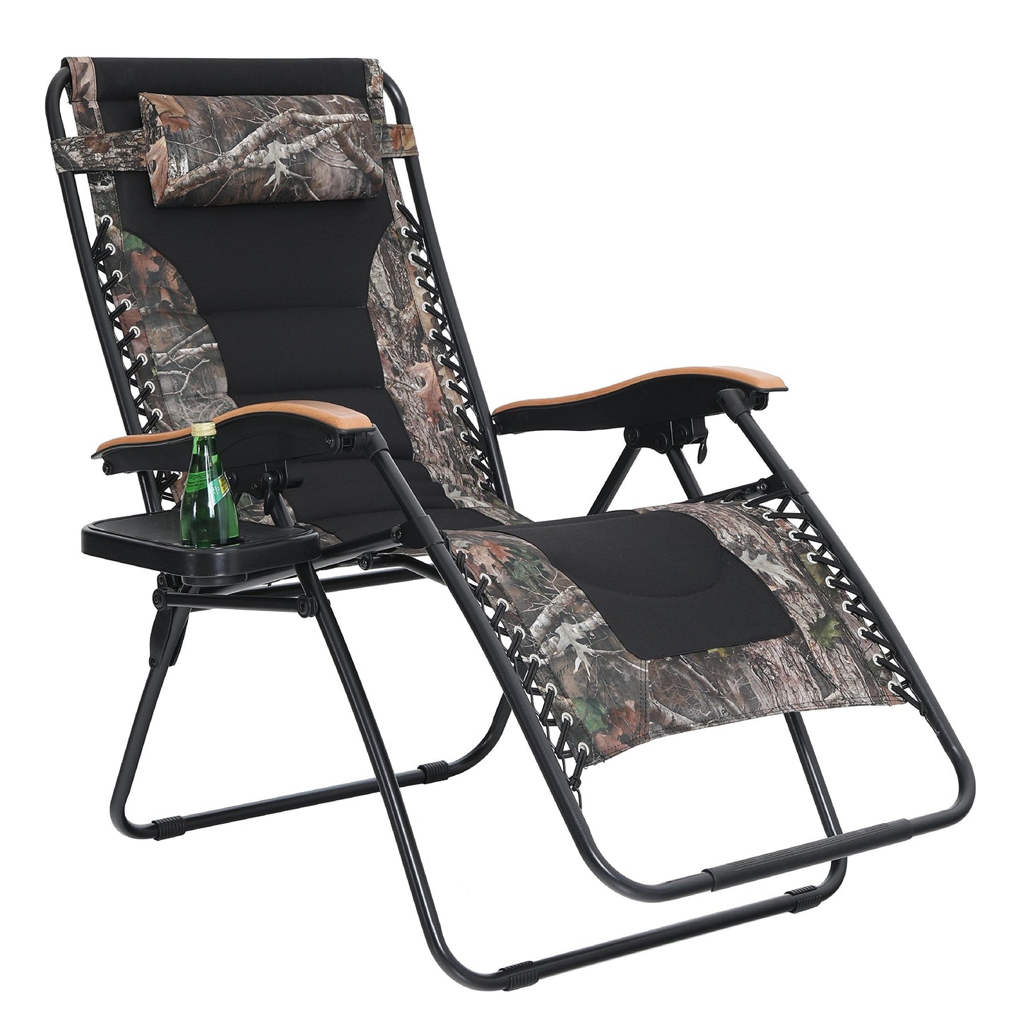 Fauteuil de salon surdimensionné XL rembourré à gravité zéro, accoudoirs larges, inclinable et réglable avec porte-gobelet - N/A