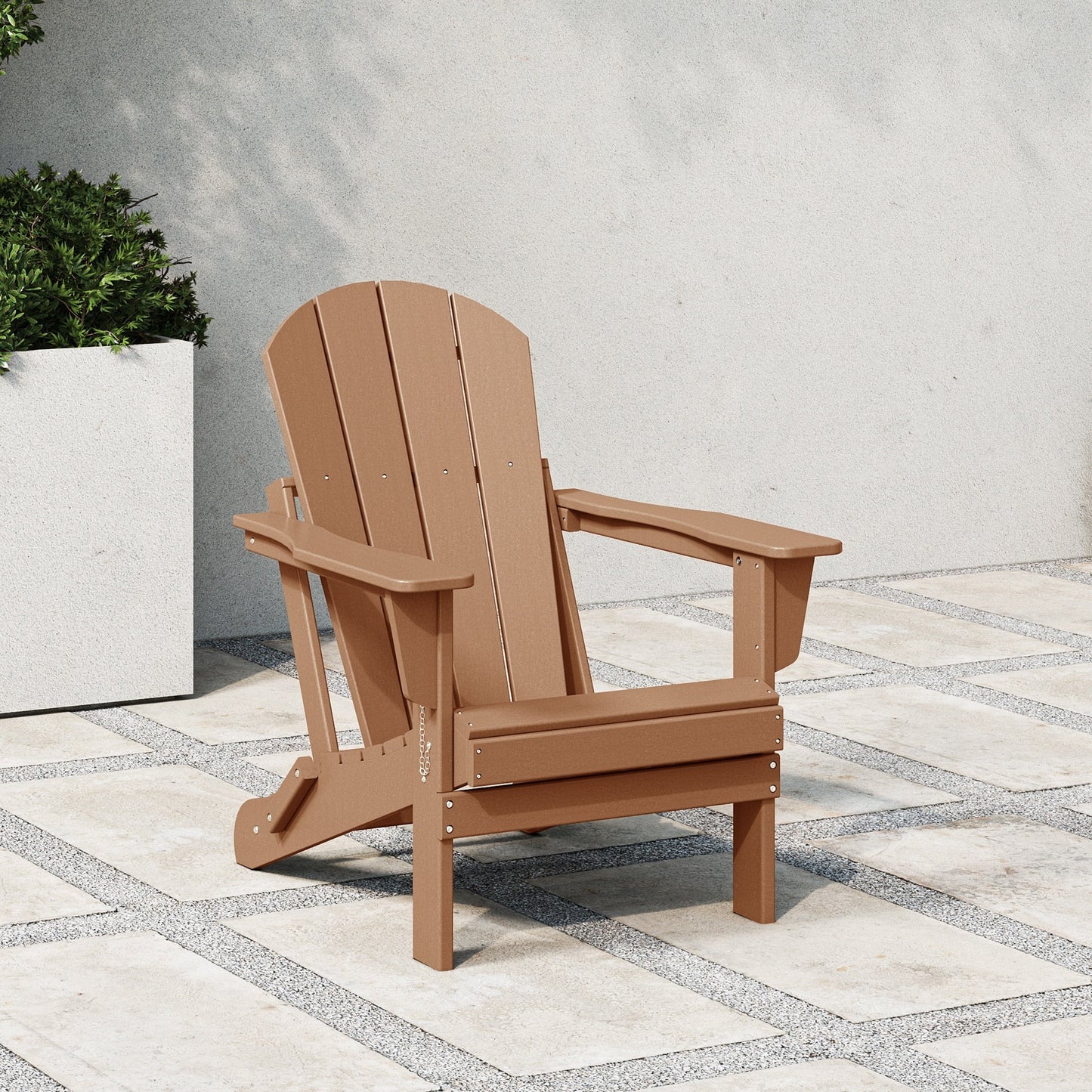 Chaise pliante Adirondack Polytrends Laguna résistante à la décoloration et aux intempéries pour patio extérieur