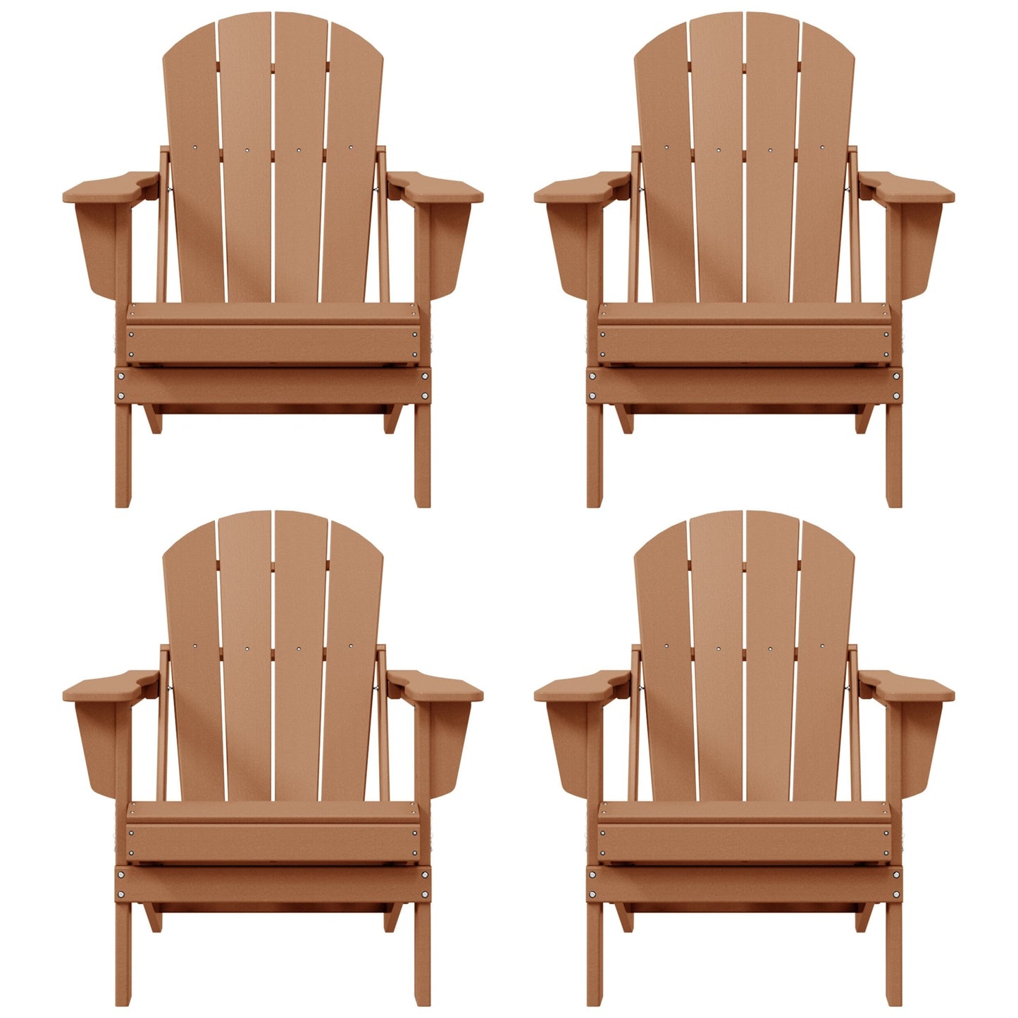 Chaises pliantes Adirondack Polytrends Laguna résistantes aux intempéries (lot de 4)