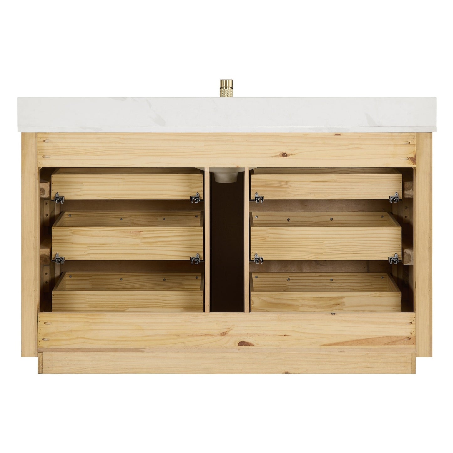 Meuble-lavabo Porto avec dessus en quartz blanc sans miroir