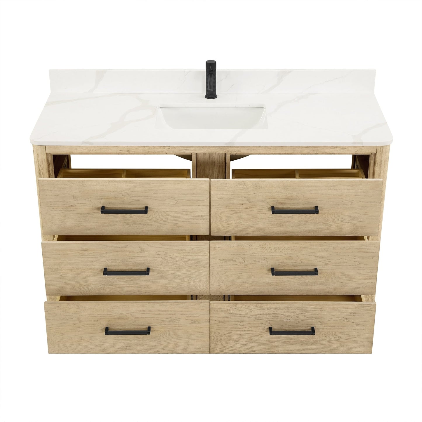 Meuble-lavabo Porto avec dessus en quartz blanc sans miroir