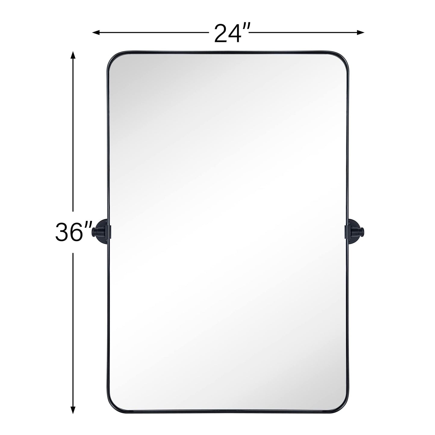 Miroir mural rectangulaire pivotant et inclinable en métal TEHOME Jonathan