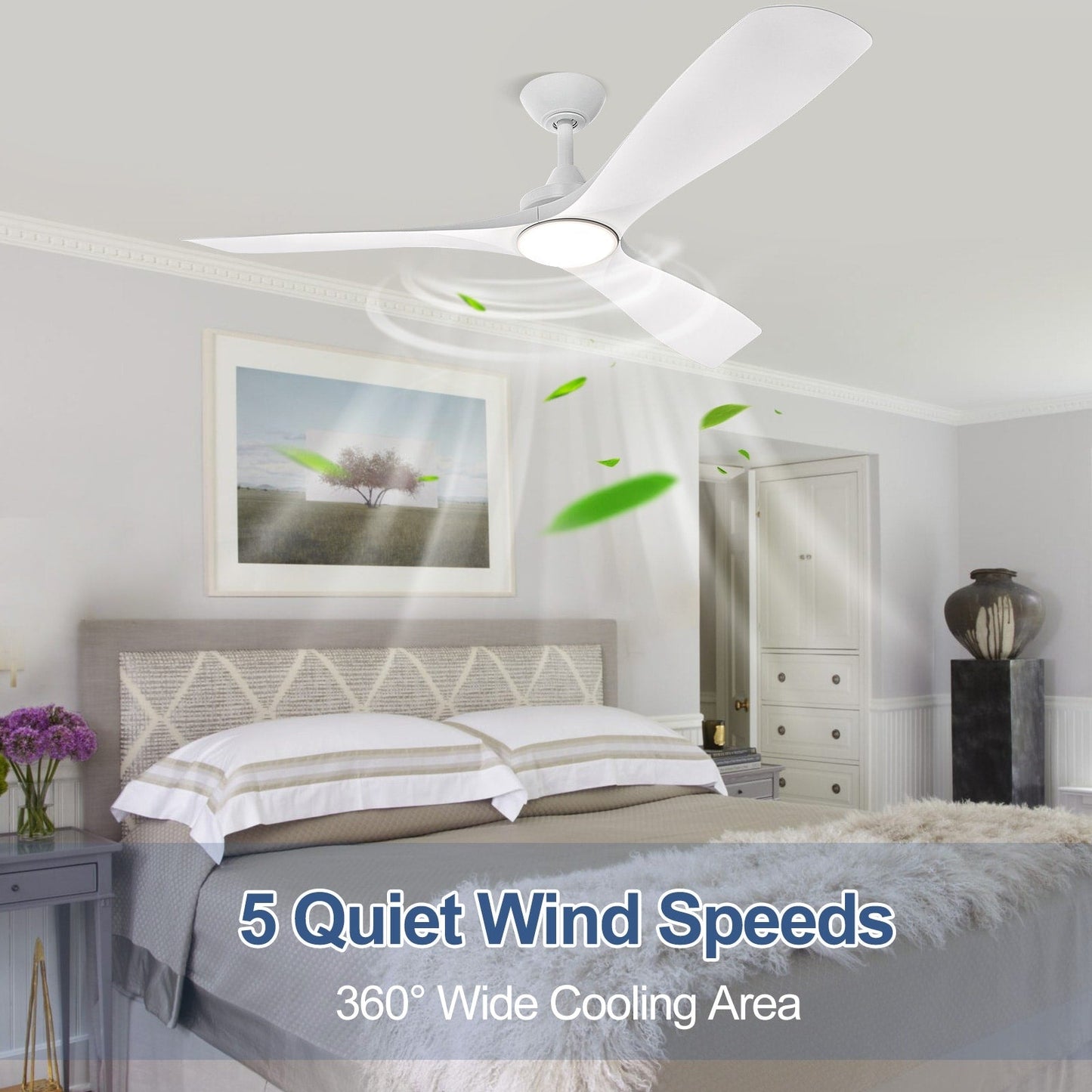 Ventilateur de plafond à distance avec lumières encastrées