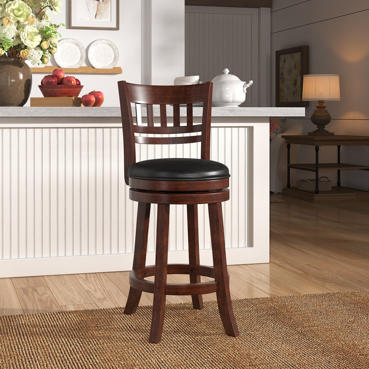 Rovinj Upholstered Back Swivel Counter Stool