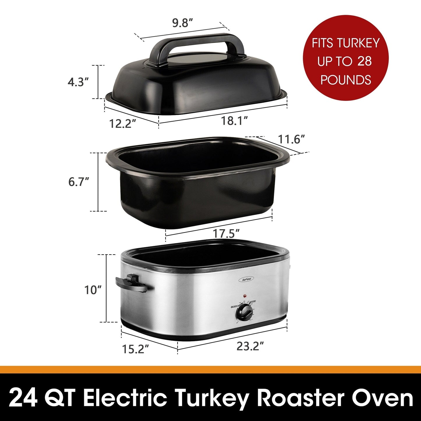Royalcraft Roaster Oven with Removable Pan