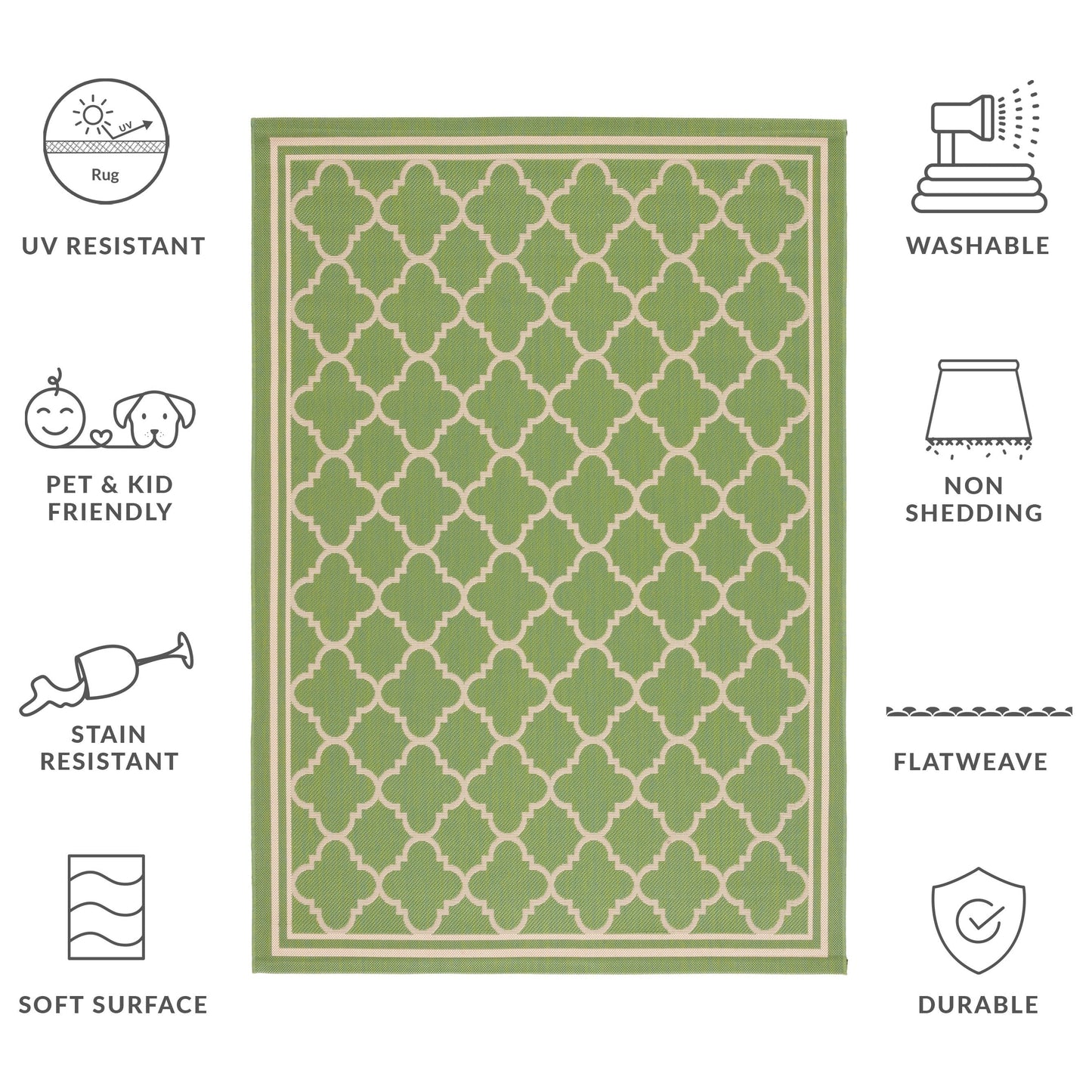 SAFAVIEH Courtyard Kristelle Indoor/ Outdoor Waterproof Patio Backyard Rug