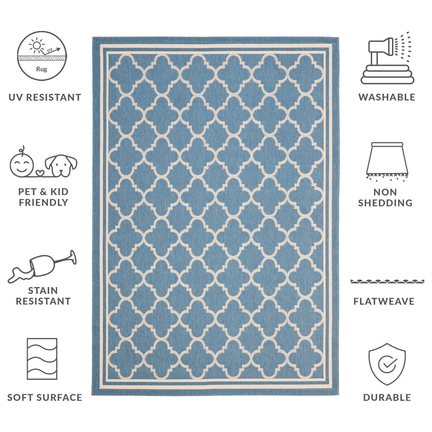 SAFAVIEH Courtyard Kristelle Indoor/ Outdoor Waterproof Patio Backyard Rug