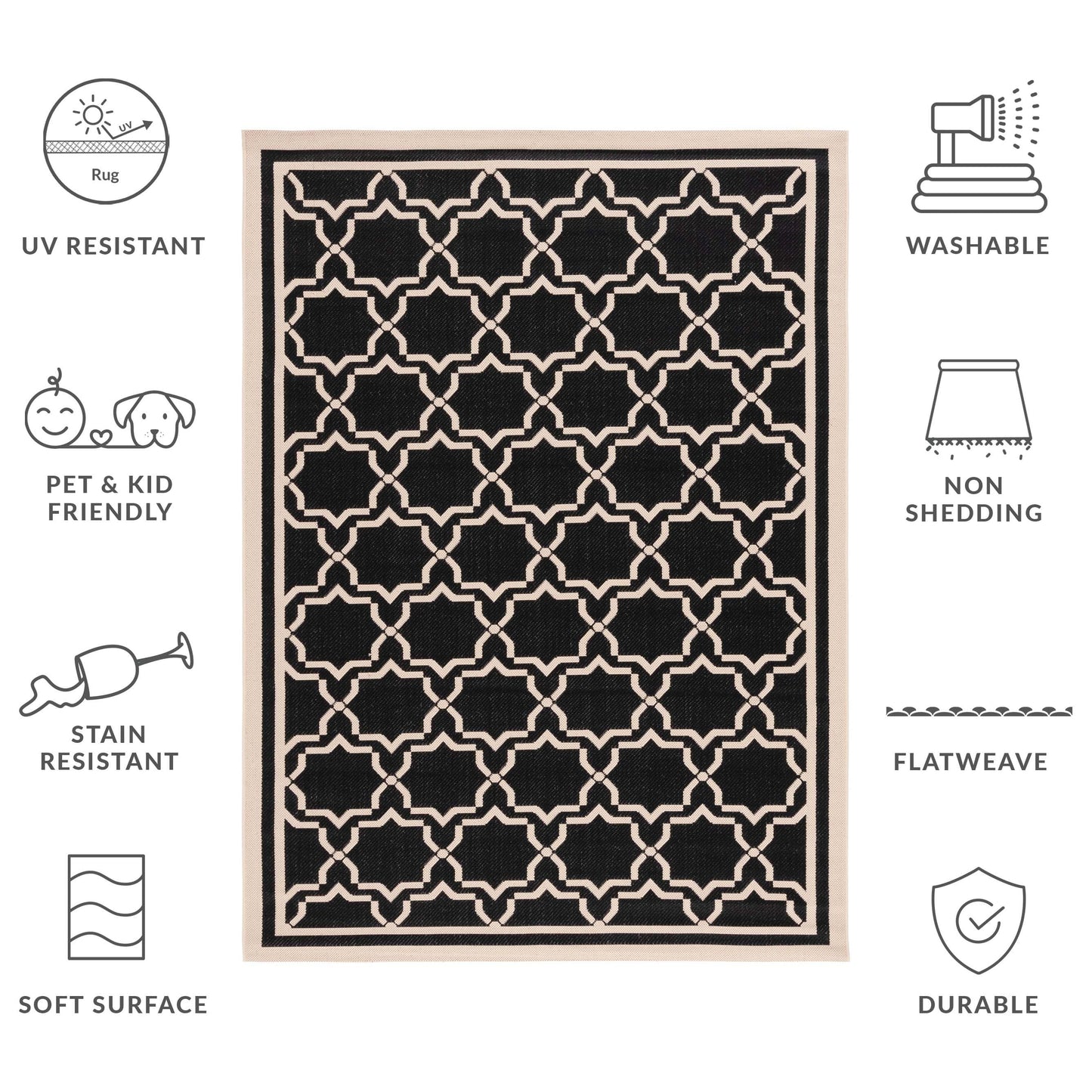 SAFAVIEH Courtyard Thomasina Indoor/ Outdoor Waterproof Patio Backyard Rug