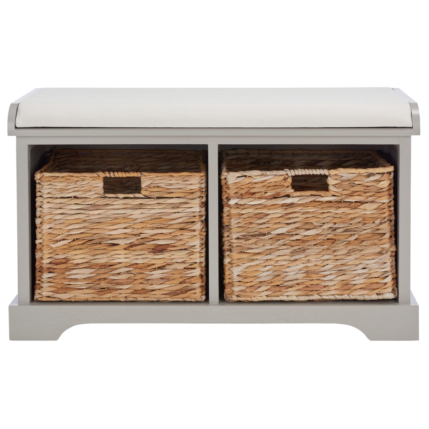 Banc de rangement tressé marron Euphemia de SAFAVIEH - 33,5 x 16,1 x 19,9 - 34 L x 16 P x 20 H