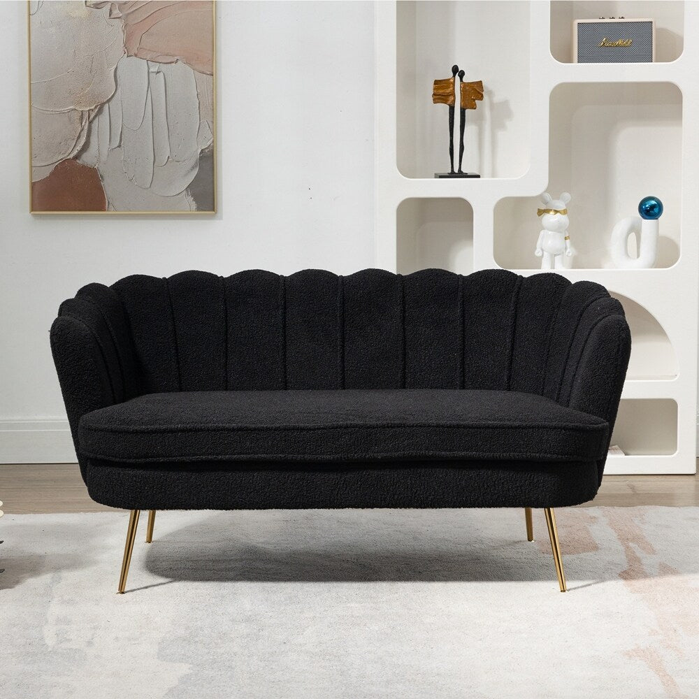 Petit canapé deux places Mini Room avec pieds en métal doré - 2 places