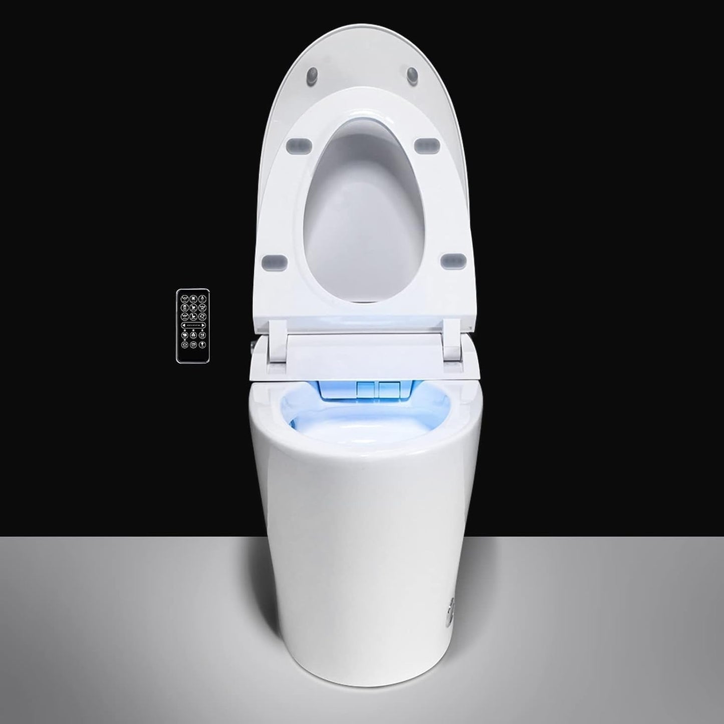 Toilettes intelligentes, toilettes bidet monobloc pour salles de bains, toilettes allongées modernes avec eau chaude, double chasse d'eau automatique, fonctionnement par capteur de pied