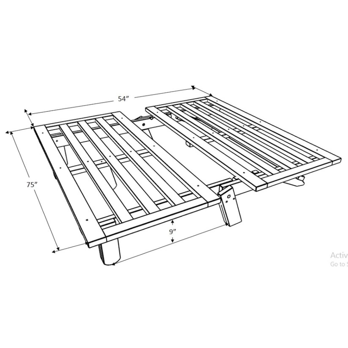 Cadre de futon Somette Carson en finition Java (matelas non inclus)