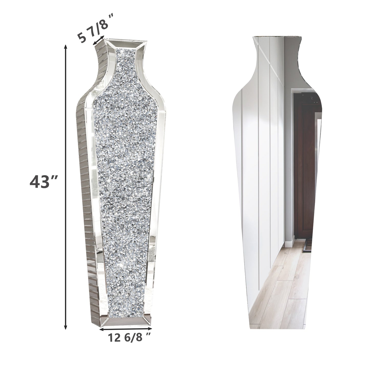 Grand vase de sol en diamant concassé