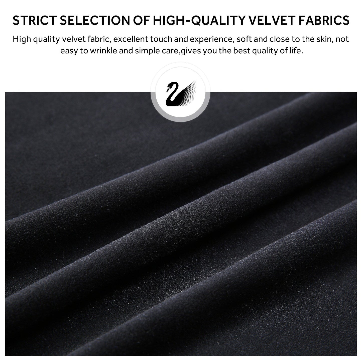 Chaise de salle à manger capitonnée en velours avec pieds en bois massif, lot de 6