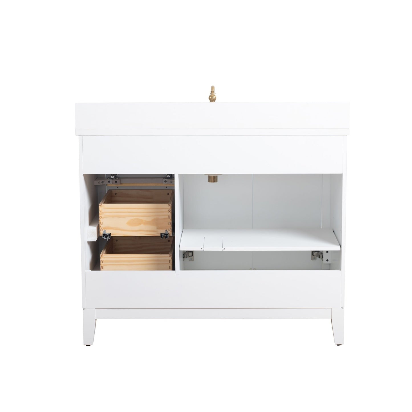 Meuble-lavabo de salle de bain Vanity Art avec lavabo en céramique et plateau en marbre reconstitué