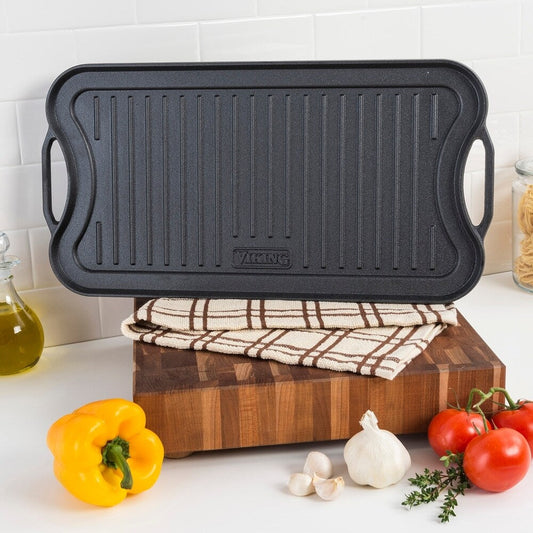 Poêle à griller/plancha réversible Viking Cast Iron 20 (pré-assaisonnée)