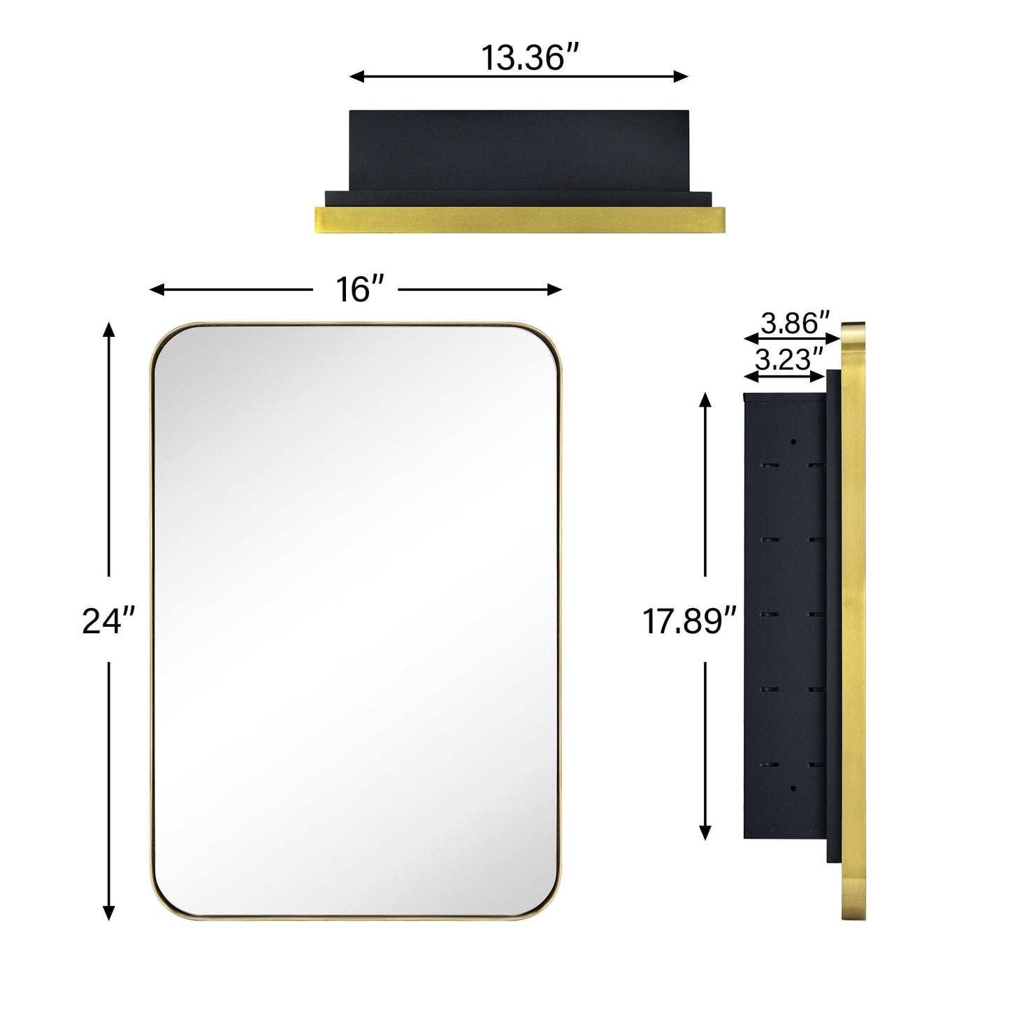 Armoire à pharmacie encastrée TEHOME WH avec miroir et étagères réglables