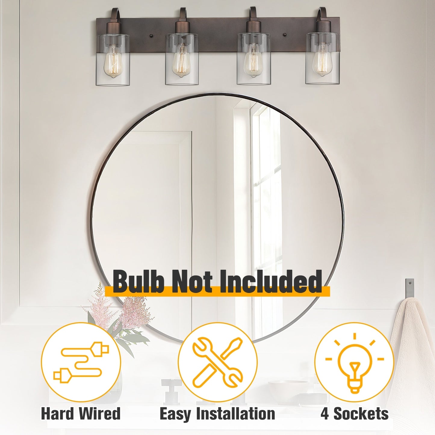 Bathroom Vanity Light Fixtures - Farmhouse Wall Light for Bathroom