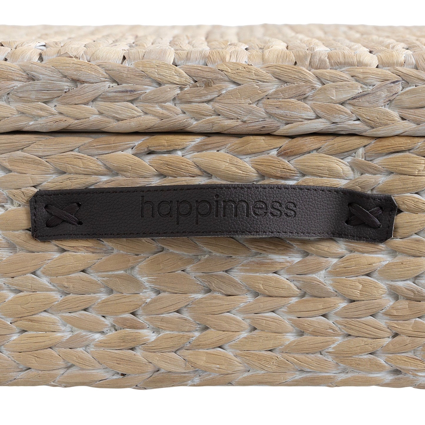 Happimess Bac de rangement sous le lit en jacinthe/bois avec roulettes et poignées