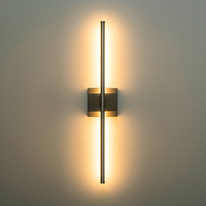 1-Light Black/ Gold/ Nickel Modern Long Linear Strip Wall Sconce Dimmable LED Bathroom Vanity Light