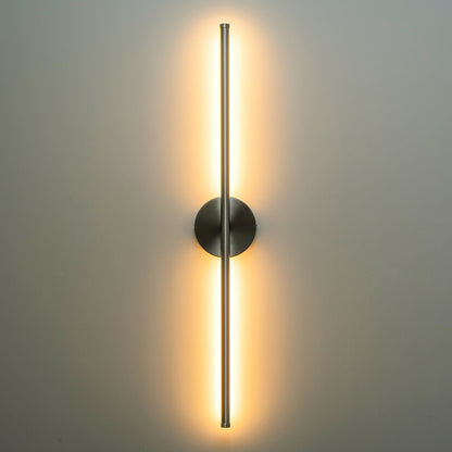 1-Light Black/ Gold/ Nickel Modern Long Linear Strip Wall Sconce Dimmable LED Bathroom Vanity Light