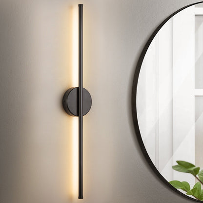 1-Light Black/ Gold/ Nickel Modern Long Linear Strip Wall Sconce Dimmable LED Bathroom Vanity Light