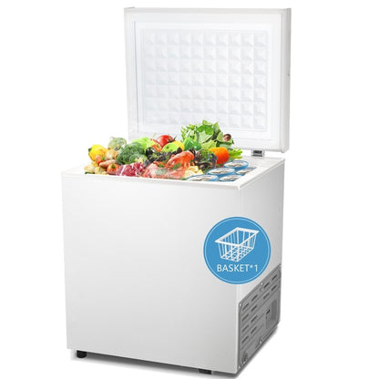 Congélateur coffre de 1,8 pi³ avec panier amovible, vidange par le bas, thermostat à 7 niveaux, conception autonome pour maison et appartement