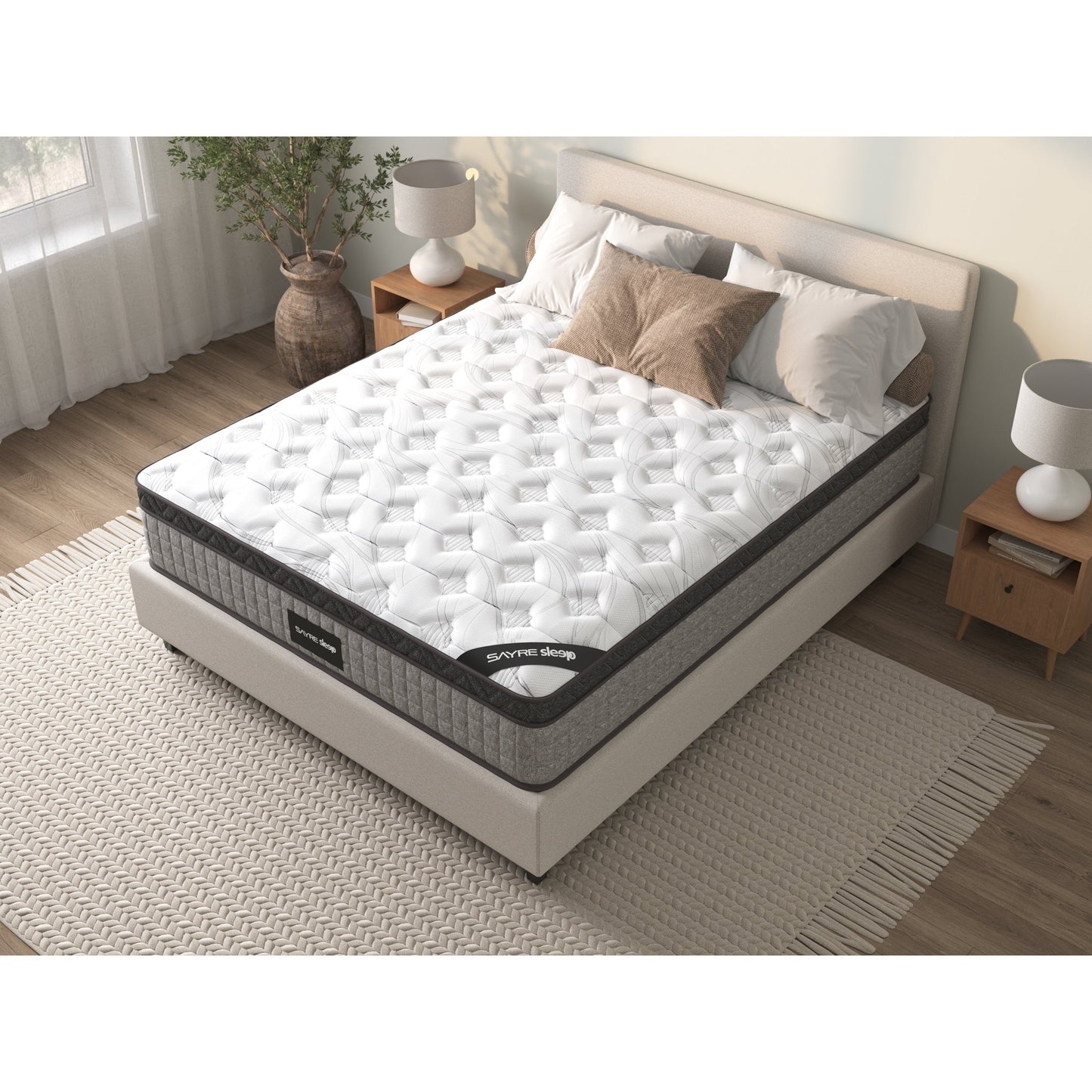Assemblé aux États-Unis - Matelas hybride 10 Diamond à ressorts ensachés et mousse à mémoire de forme Cool Gel