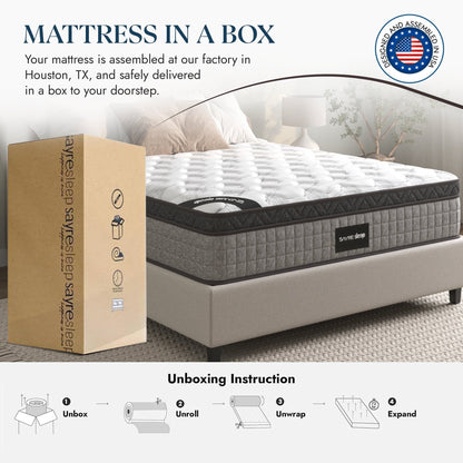 Assemblé aux États-Unis - Matelas hybride 10 Diamond à ressorts ensachés et mousse à mémoire de forme Cool Gel