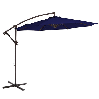 10ft Steel Crank Lift Hanging Offset Cantilever Umbrella