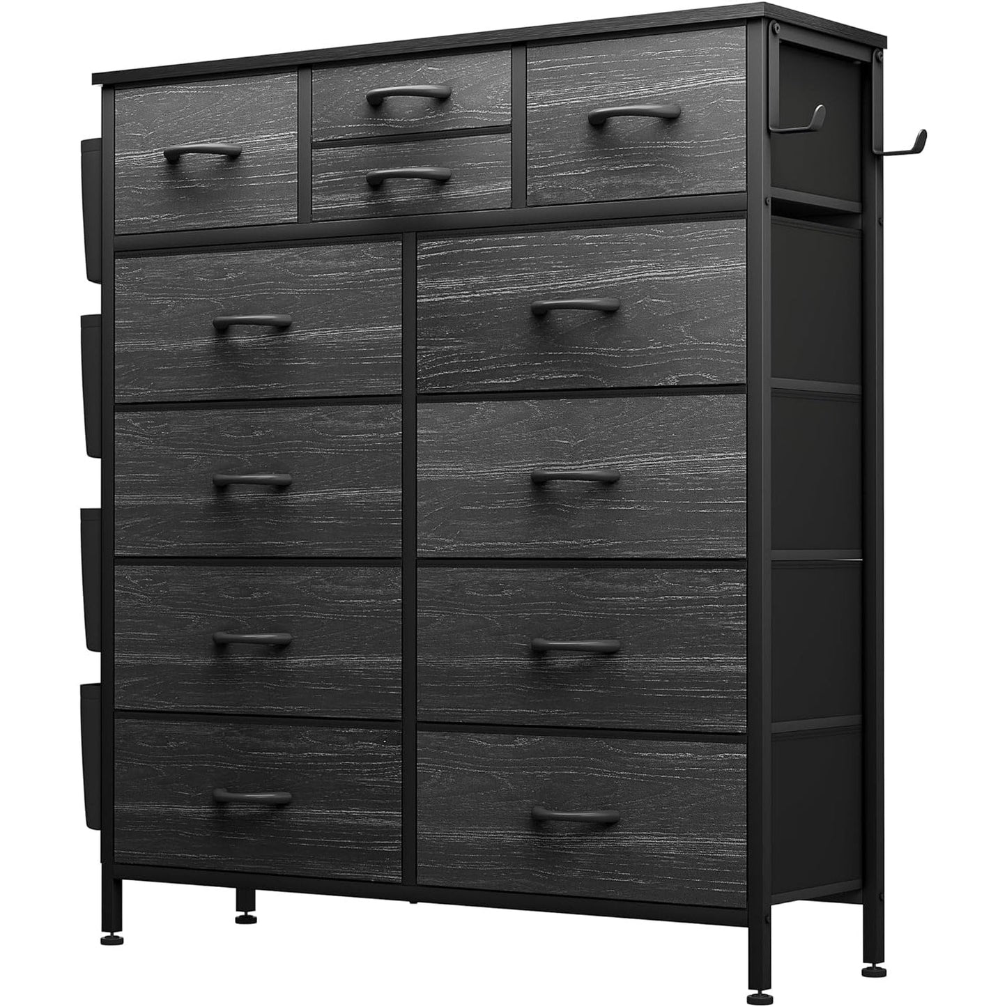 Commode haute en tissu à 12 tiroirs pour chambre à coucher