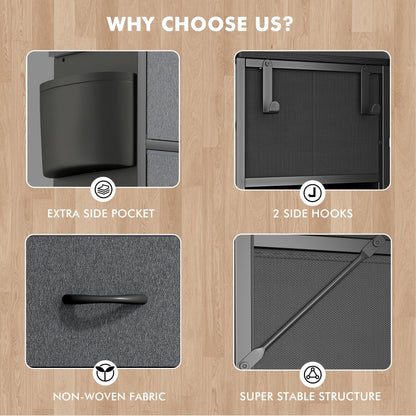 Commode haute en tissu à 12 tiroirs pour chambre à coucher