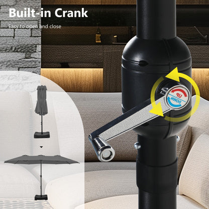 Parasol double extra large de 15 pieds pour patio double face de MAISON ARTS avec base incluse