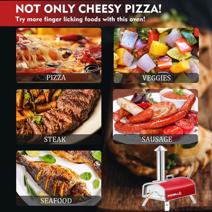 Four à pizza extérieur au feu de bois, four à pizza portable avec pelle à pizza et sac de transport - 16 pouces