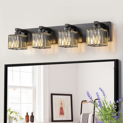 2/3/4/5 Light Bathroom Vanity Light Wall Sconce with Crystal Shade