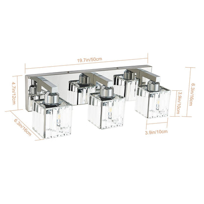 2/3/4/5 Light Bathroom Vanity Light Wall Sconce with Crystal Shade