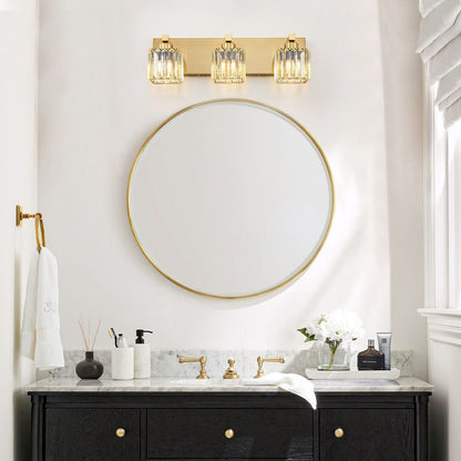 2/3/4/5 Light Bathroom Vanity Light Wall Sconce with Crystal Shade