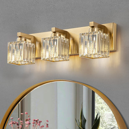 2/3/4/5 Light Bathroom Vanity Light Wall Sconce with Crystal Shade