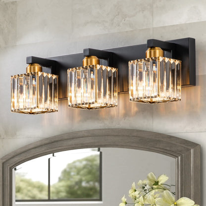 2/3/4/5 Light Bathroom Vanity Light Wall Sconce with Crystal Shade