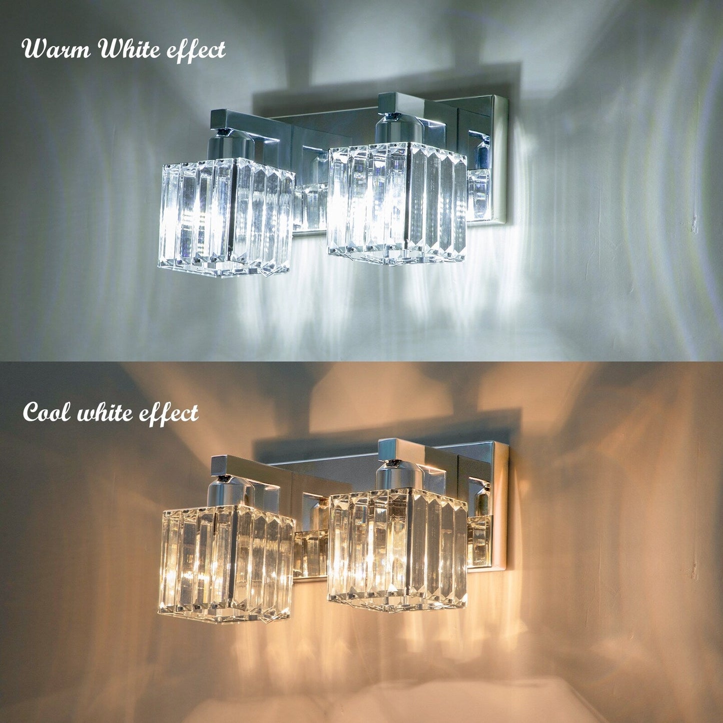 2/3/4/5 Light Bathroom Vanity Light Wall Sconce with Crystal Shade