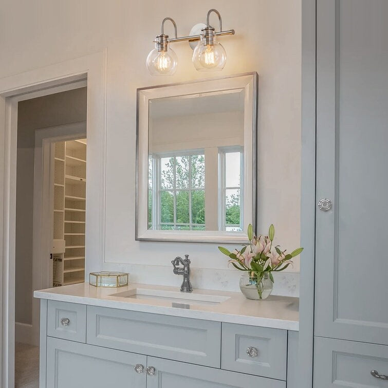 Applique murale de salle de bain à 2/3 lumières avec abat-jour en verre