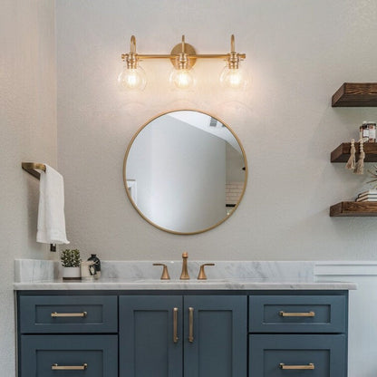 Applique murale de salle de bain à 2/3 lumières avec abat-jour en verre