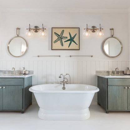 Applique murale de salle de bain à 2/3 lumières avec abat-jour en verre