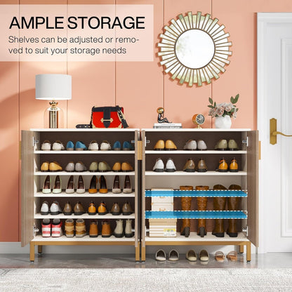 Meuble de rangement à chaussures moderne avec portes, 20 paires, 6 niveaux, pour entrée