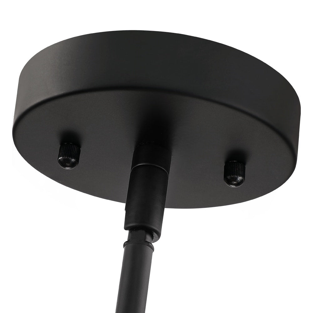 Lustre tambour à 4 lumières en rotin avec auvent noir - 22 po de largeur