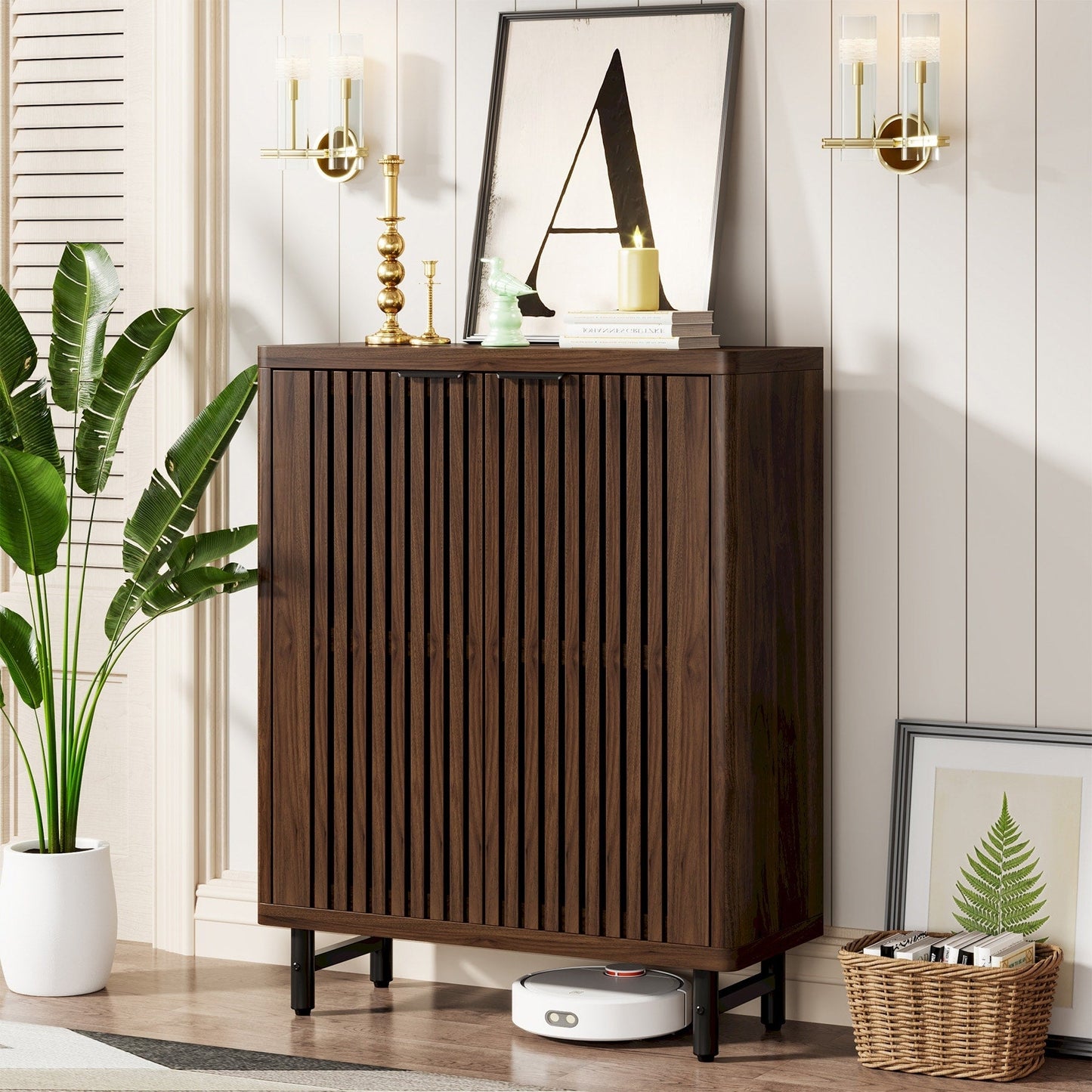 Meuble de rangement à chaussures 24 paires avec porte pour entrée et salon