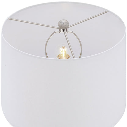 Lampe de table de style campagnard beige délavé/doré de 24,5 pouces avec abat-jour en lin blanc (lot de 2) - 24,5 H